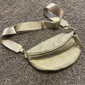 Vici Cream Quilted Crossbody Bag